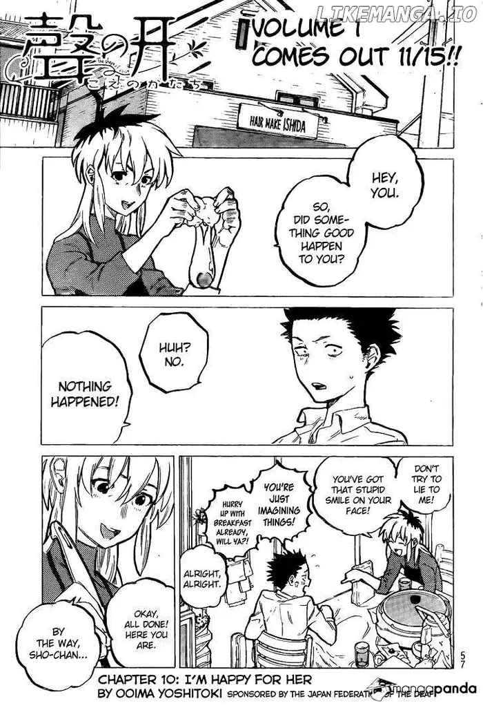 A Silent Voice Manga - Chapter 10 - Page 1