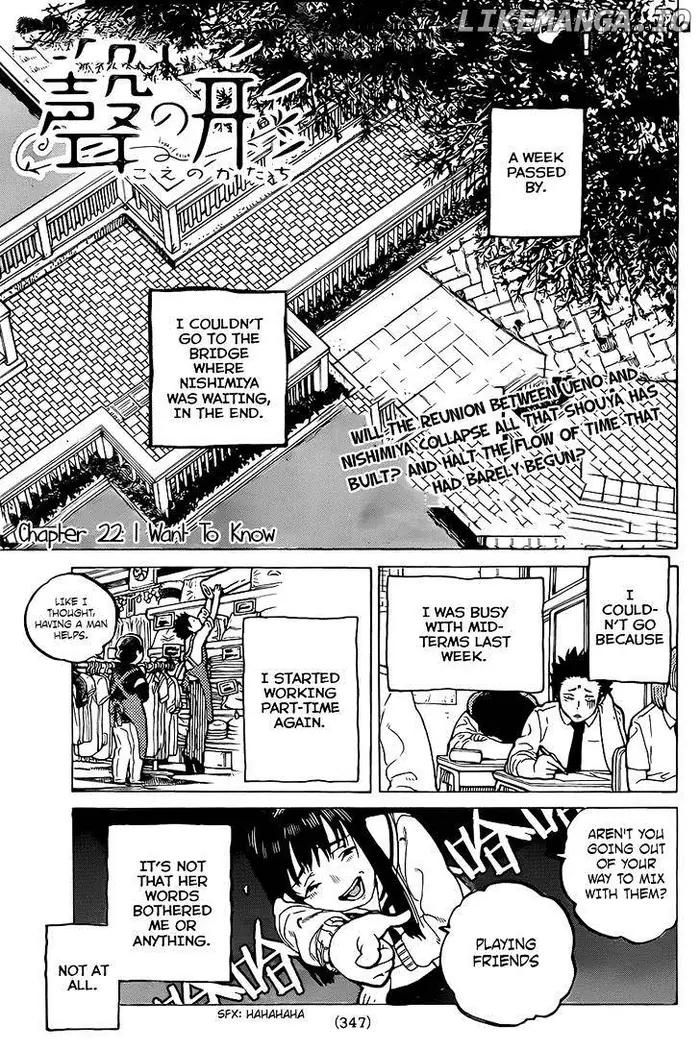 A Silent Voice Manga - Chapter 22 - Page 1